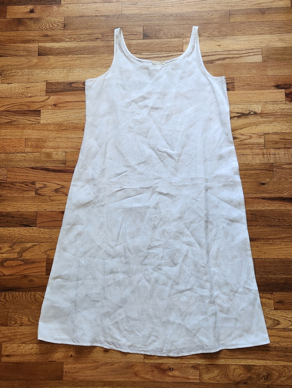 Eileen Fisher Organic Linen Midi Dress Sz L